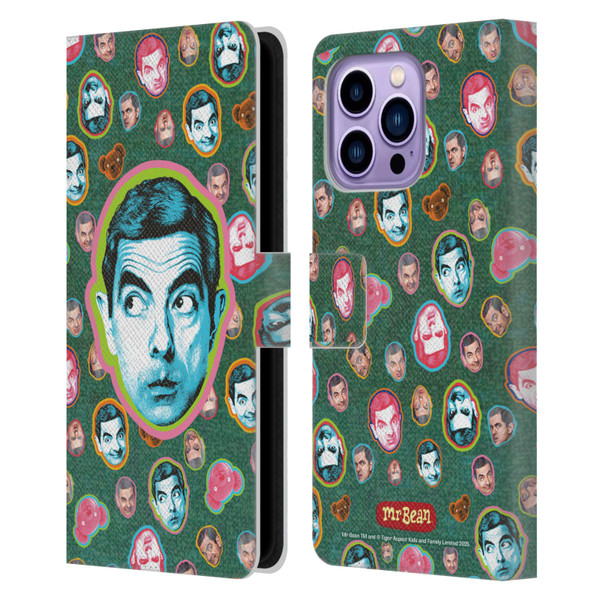 Mr. Bean Key Art Collage Leather Book Wallet Case Cover For Apple iPhone 14 Pro Max