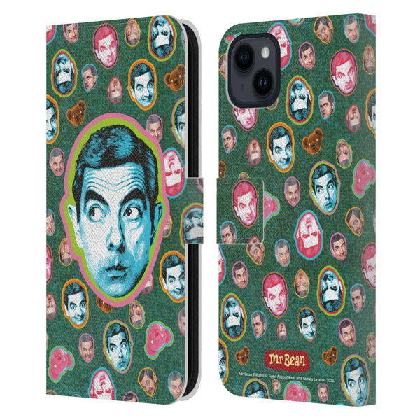 Mr. Bean Key Art Collage Leather Book Wallet Case Cover For Apple iPhone 15 Plus