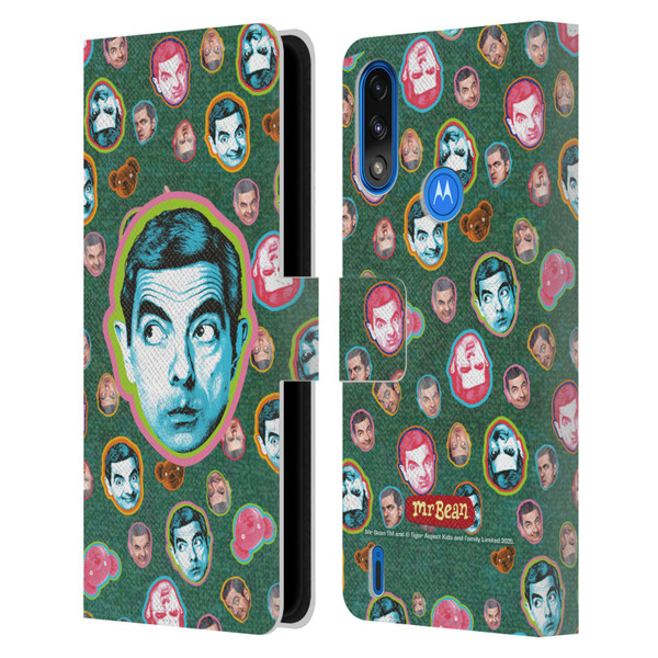 Mr. Bean Key Art Collage Leather Book Wallet Case Cover For Motorola Moto E7 Power / Moto E7i Power