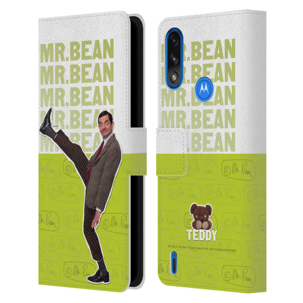Mr. Bean Key Art Portrait Leather Book Wallet Case Cover For Motorola Moto E7 Power / Moto E7i Power
