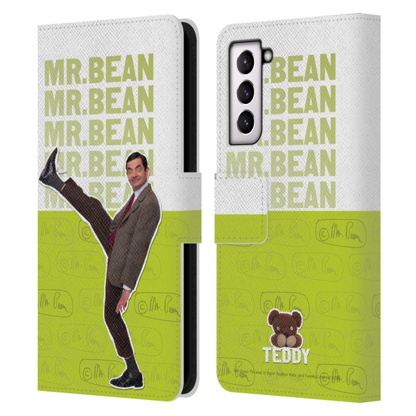 Mr. Bean Key Art Portrait Leather Book Wallet Case Cover For Samsung Galaxy S21 5G