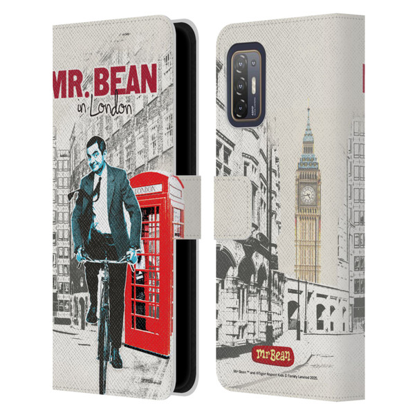 Mr. Bean London Art In London Leather Book Wallet Case Cover For HTC Desire 21 Pro 5G