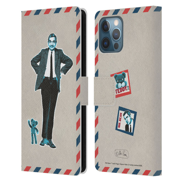 Mr. Bean London Art Postcard Leather Book Wallet Case Cover For Apple iPhone 12 Pro Max