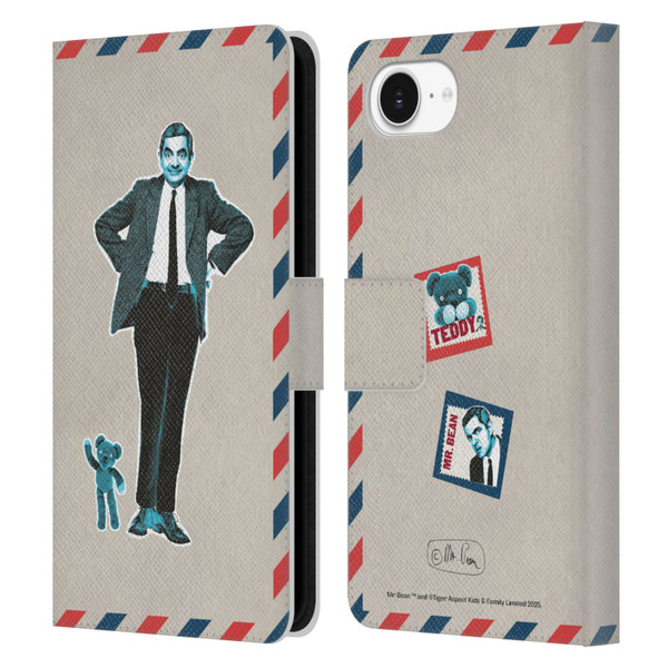 Mr. Bean London Art Postcard Leather Book Wallet Case Cover For Apple iPhone 16e