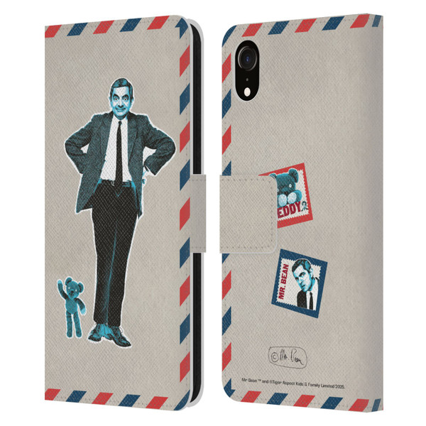 Mr. Bean London Art Postcard Leather Book Wallet Case Cover For Apple iPhone XR