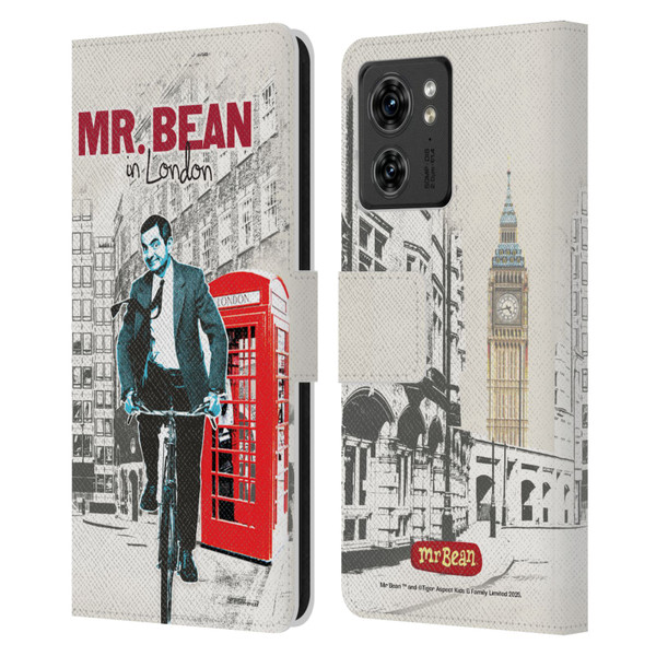 Mr. Bean London Art In London Leather Book Wallet Case Cover For Motorola Moto Edge 40/Edge (2023)