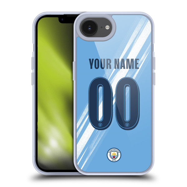 Custom Customised Personalised Manchester City Man City FC 2025/26 Badge Kit Home Soft Gel Case for Apple iPhone 16e
