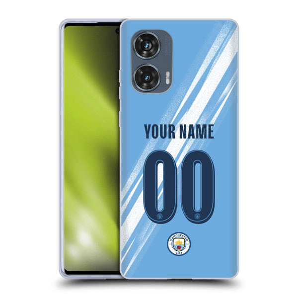 Custom Customised Personalised Manchester City Man City FC 2025/26 Badge Kit Home Soft Gel Case for Motorola Edge 50 Fusion