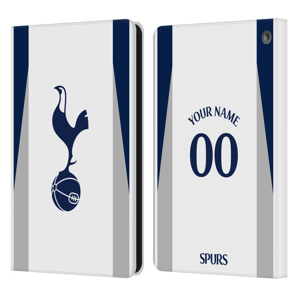 Custom Customised Personalised Tottenham Hotspur F.C. 2025/26 Badge Kit Home Leather Book Wallet Case Cover For Amazon Fire HD 8/Fire HD 8 Plus 2020
