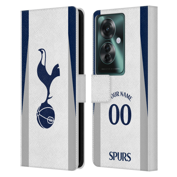 Custom Customised Personalised Tottenham Hotspur F.C. 2025/26 Badge Kit Home Leather Book Wallet Case Cover For OPPO Reno11 F 5G / F25 Pro 5G