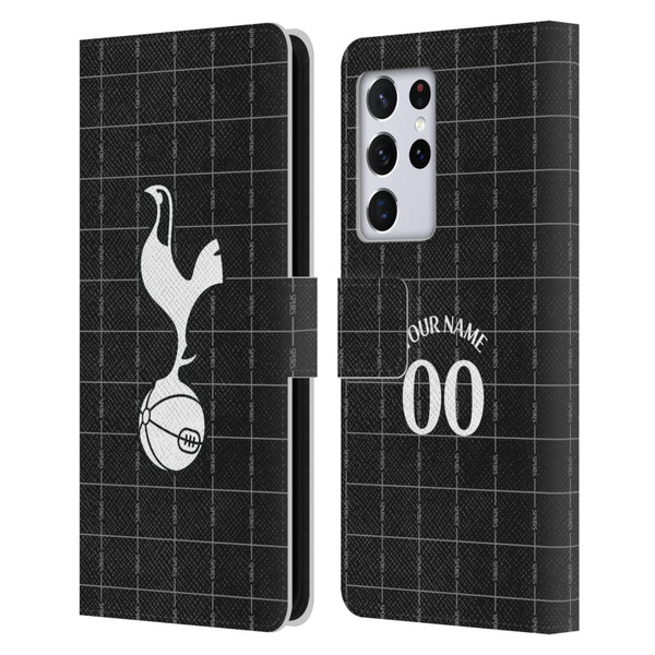 Custom Customised Personalised Tottenham Hotspur F.C. 2025/26 Badge Kit Away Leather Book Wallet Case Cover For Samsung Galaxy S21 Ultra 5G