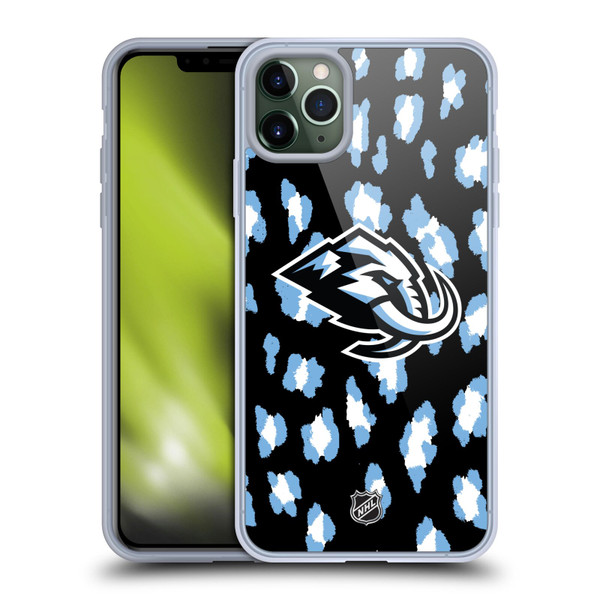 NHL Utah Mammoth Leopard Pattern Soft Gel Case for Apple iPhone 11 Pro Max