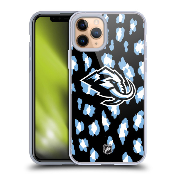NHL Utah Mammoth Leopard Pattern Soft Gel Case for Apple iPhone 11 Pro