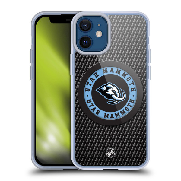 NHL Utah Mammoth Puck Texture Soft Gel Case for Apple iPhone 12 Mini