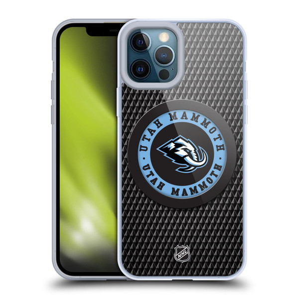 NHL Utah Mammoth Puck Texture Soft Gel Case for Apple iPhone 12 Pro Max