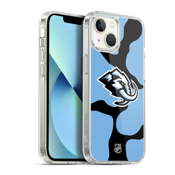 NHL Utah Mammoth Cow Pattern Soft Gel Case for Apple iPhone 13