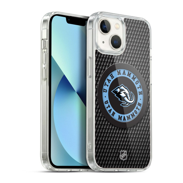 NHL Utah Mammoth Puck Texture Soft Gel Case for Apple iPhone 13