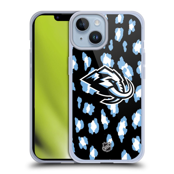 NHL Utah Mammoth Leopard Pattern Soft Gel Case for Apple iPhone 14