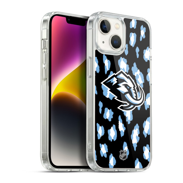 NHL Utah Mammoth Leopard Pattern Soft Gel Case for Apple iPhone 14