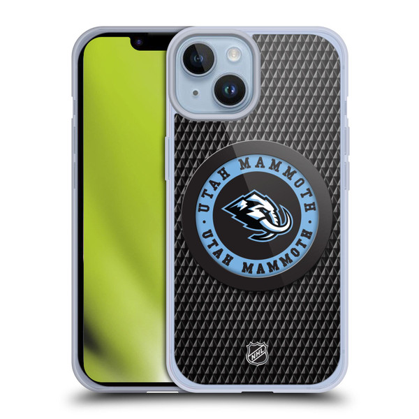 NHL Utah Mammoth Puck Texture Soft Gel Case for Apple iPhone 14