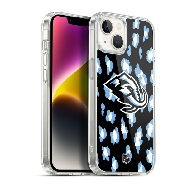 NHL Utah Mammoth Leopard Pattern Soft Gel Case for Apple iPhone 14 Plus & MagSafe
