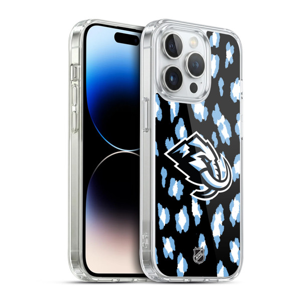 NHL Utah Mammoth Leopard Pattern Soft Gel Case for Apple iPhone 14 Pro & MagSafe