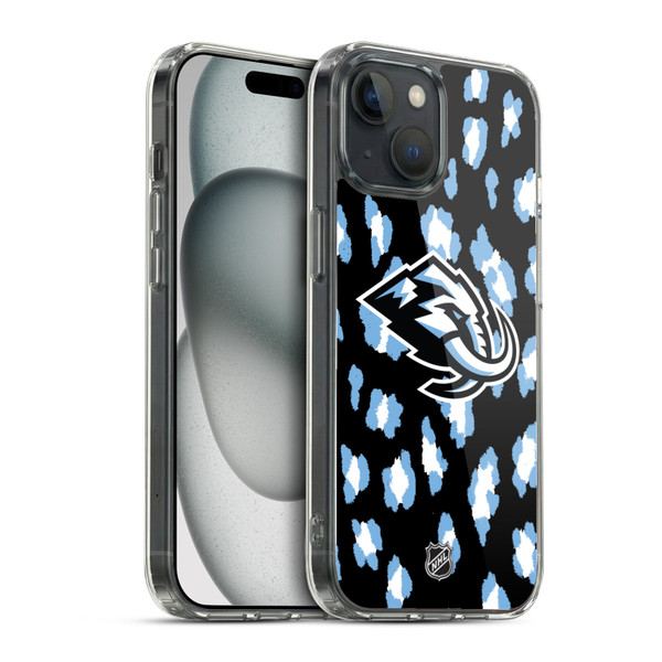 NHL Utah Mammoth Leopard Pattern Soft Gel Case for Apple iPhone 15 & MagSafe