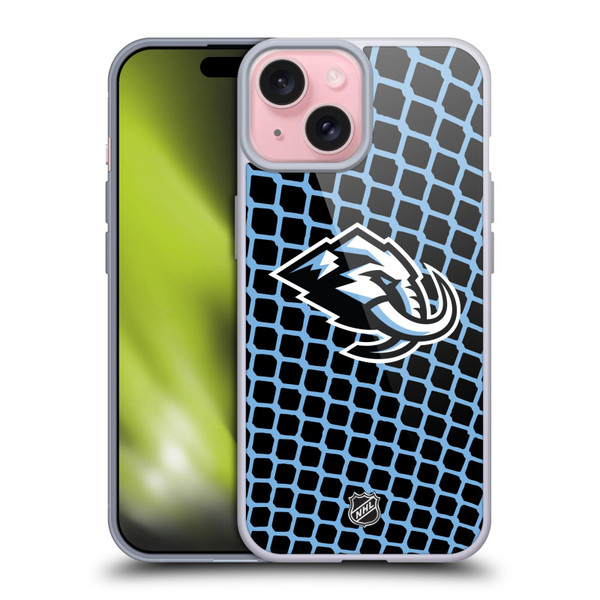 NHL Utah Mammoth Net Pattern Soft Gel Case for Apple iPhone 15