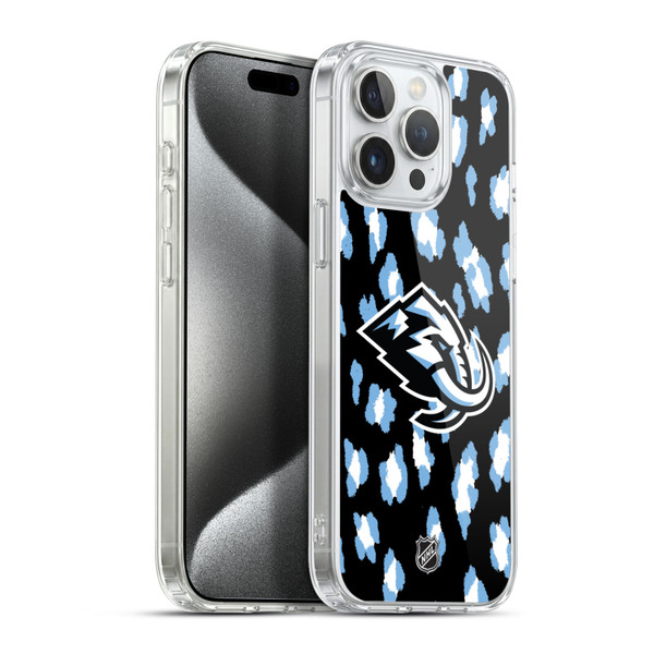 NHL Utah Mammoth Leopard Pattern Soft Gel Case for Apple iPhone 15 Pro Max & MagSafe