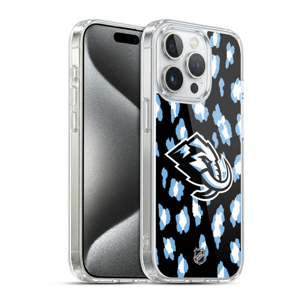 NHL Utah Mammoth Leopard Pattern Soft Gel Case for Apple iPhone 15 Pro & MagSafe