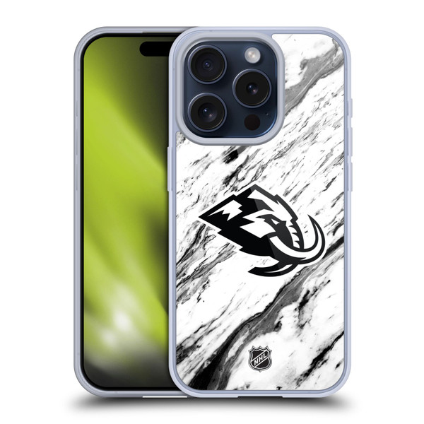 NHL Utah Mammoth Marble Soft Gel Case for Apple iPhone 15 Pro