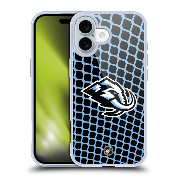 NHL Utah Mammoth Net Pattern Soft Gel Case for Apple iPhone 16