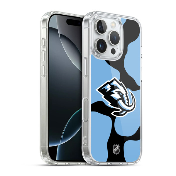 NHL Utah Mammoth Cow Pattern Soft Gel Case for Apple iPhone 16 Pro & MagSafe