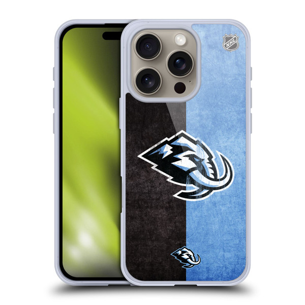 NHL Utah Mammoth Half Distressed Soft Gel Case for Apple iPhone 16 Pro