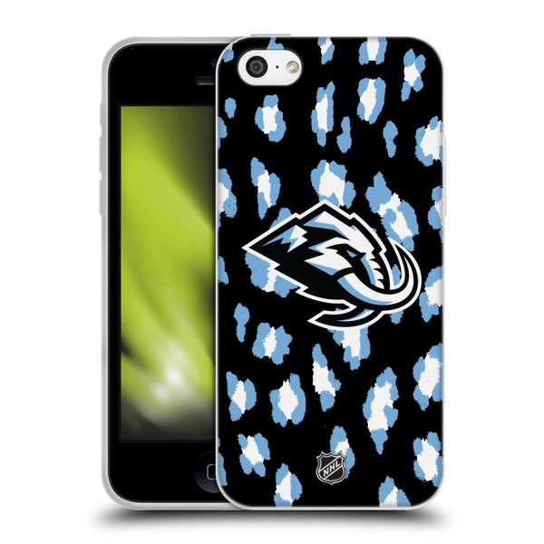 NHL Utah Mammoth Leopard Pattern Soft Gel Case for Apple iPhone 5c