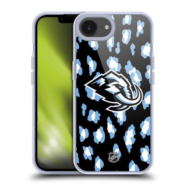 NHL Utah Mammoth Leopard Pattern Soft Gel Case for Apple iPhone 16e