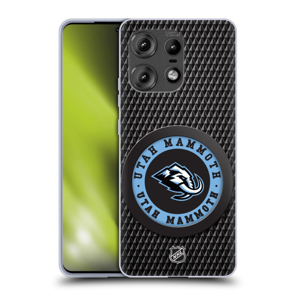 NHL Utah Mammoth Puck Texture Soft Gel Case for Motorola Edge 50 Pro