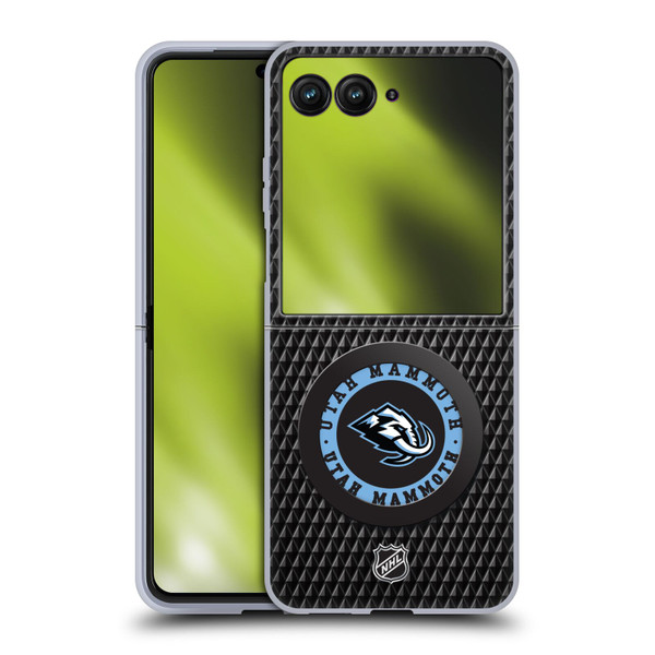 NHL Utah Mammoth Puck Texture Soft Gel Case for Motorola Razr 50 Ultra