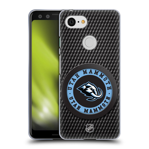 NHL Utah Mammoth Puck Texture Soft Gel Case for Google Pixel 3