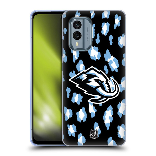 NHL Utah Mammoth Leopard Pattern Soft Gel Case for Nokia X30
