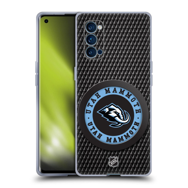 NHL Utah Mammoth Puck Texture Soft Gel Case for OPPO Reno 4 Pro 5G