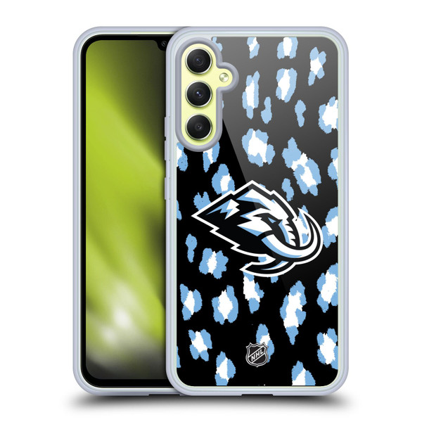 NHL Utah Mammoth Leopard Pattern Soft Gel Case for Samsung Galaxy A34 5G