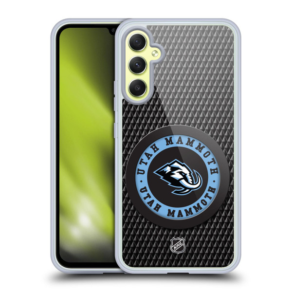 NHL Utah Mammoth Puck Texture Soft Gel Case for Samsung Galaxy A34 5G