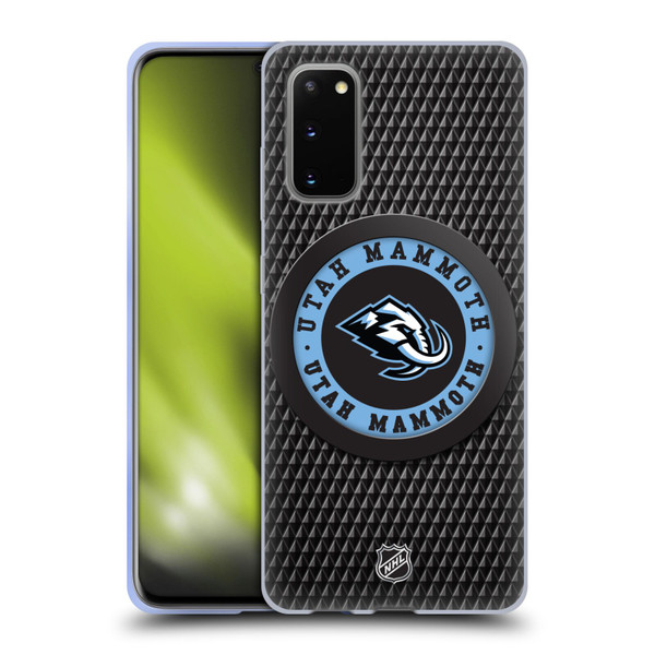 NHL Utah Mammoth Puck Texture Soft Gel Case for Samsung Galaxy S20 / S20 5G