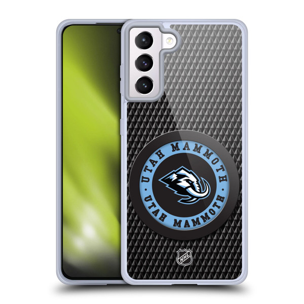 NHL Utah Mammoth Puck Texture Soft Gel Case for Samsung Galaxy S21+ 5G