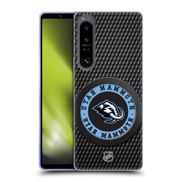 NHL Utah Mammoth Puck Texture Soft Gel Case for Sony Xperia 1 IV