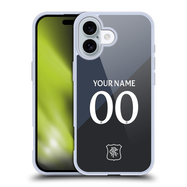 Custom Customised Personalised Rangers FC 2025/26 Kit Third Soft Gel Case for Apple iPhone 16