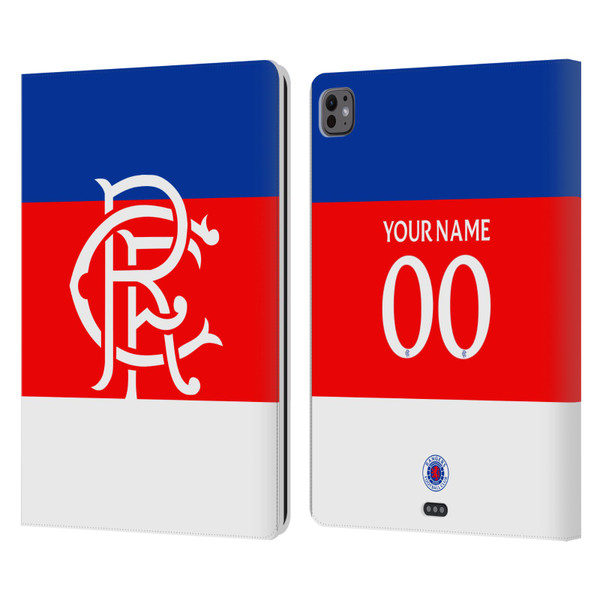 Custom Customised Personalised Rangers FC 2025/26 Kit Away Leather Book Wallet Case Cover For Apple iPad Pro 13 M4 2024
