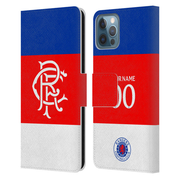Custom Customised Personalised Rangers FC 2025/26 Kit Away Leather Book Wallet Case Cover For Apple iPhone 12 / iPhone 12 Pro