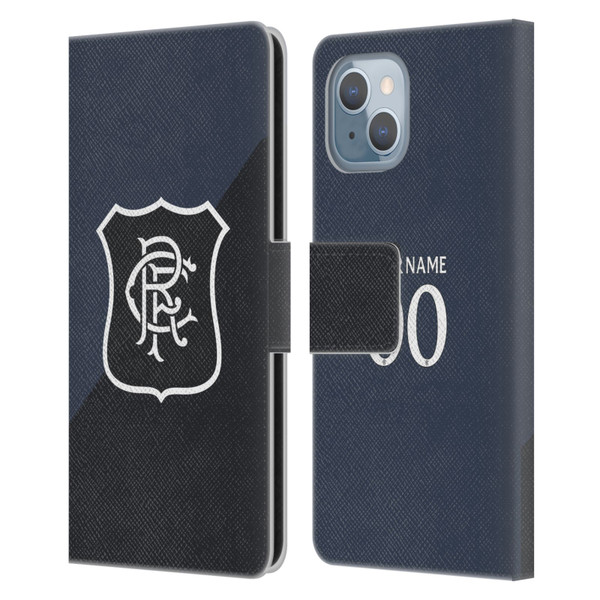 Custom Customised Personalised Rangers FC 2025/26 Kit Third Leather Book Wallet Case Cover For Apple iPhone 14